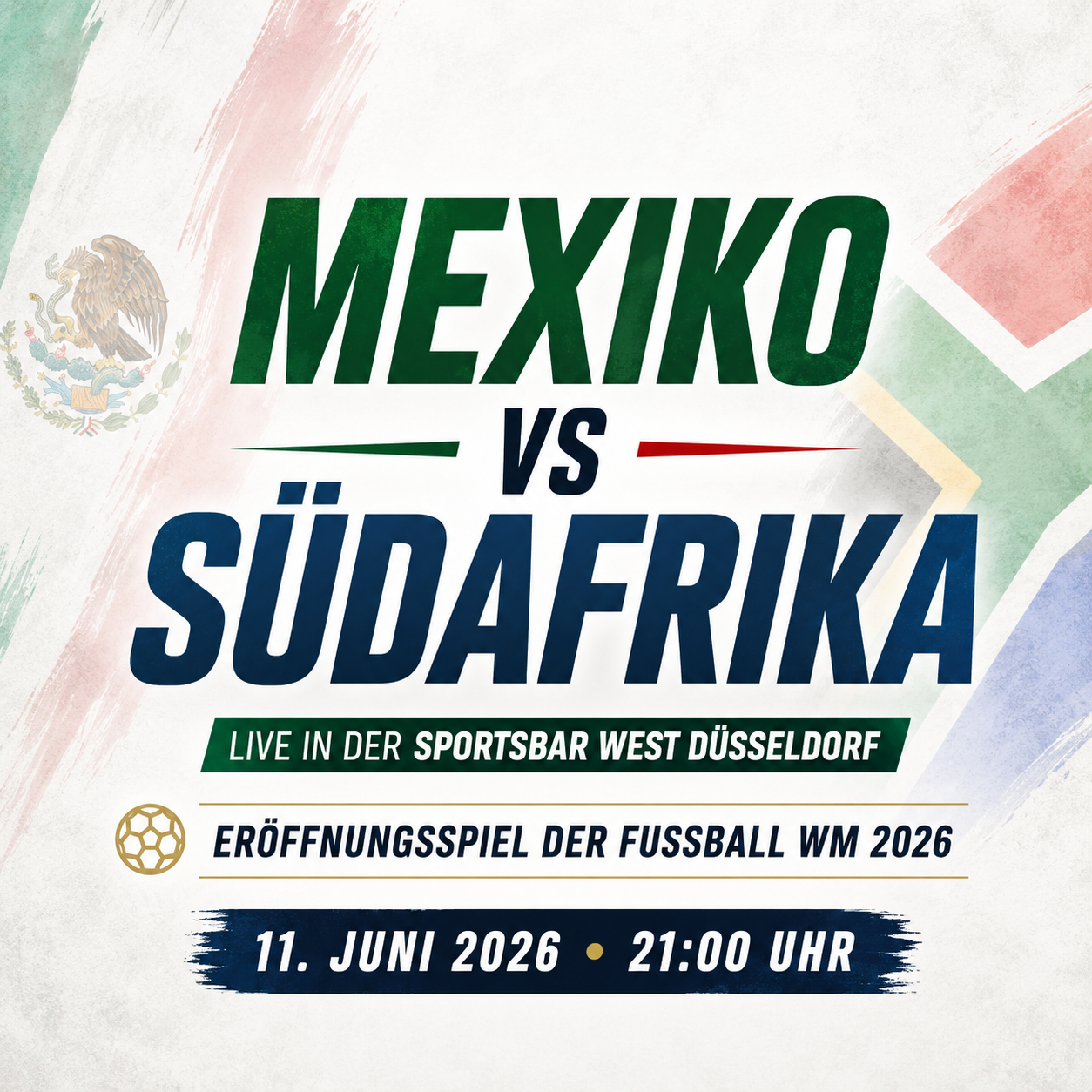 Eröffnungsspiel Mexiko vs Südafrika in der Sportsbar West Düsseldorf schauen