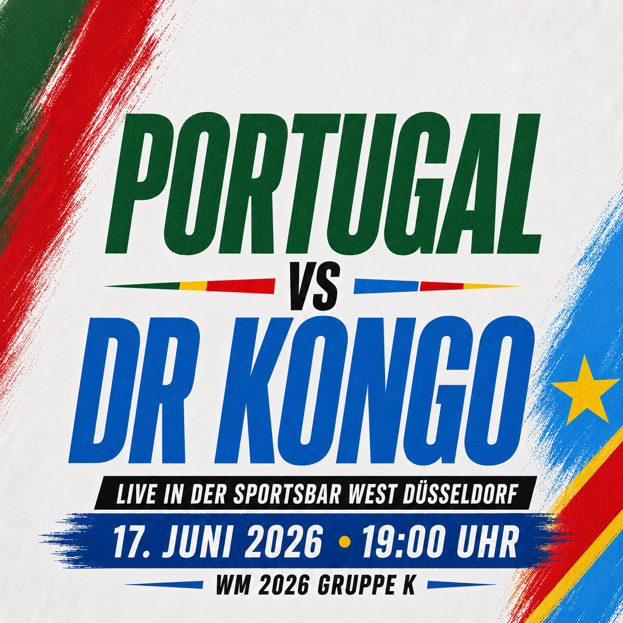 Portugal - DR Kongo in der Sportsbar West Düsseldorf schauen