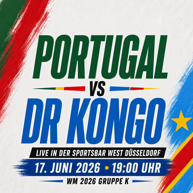 Portugal - DR Kongo in der Sportsbar West Düsseldorf schauen