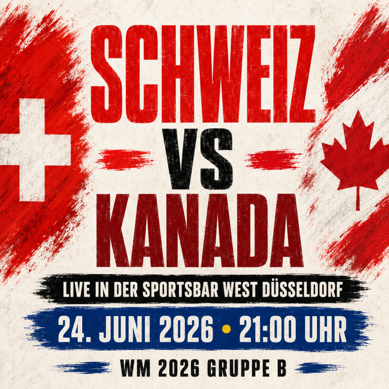 Schweiz - Kanada in der Sportsbar West Public Viewing Düsseldorf