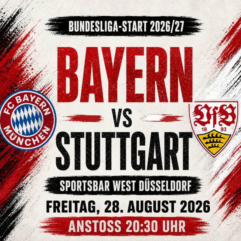 Bundesliga-Start 2026/27 live in Düsseldorf schauen – Bayern gegen Stuttgart eröffnet die neue Saison