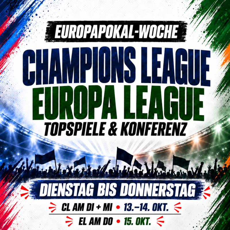Europapokal-Woche live in Düsseldorf – Champions League & Europa League in der Sportsbar West
